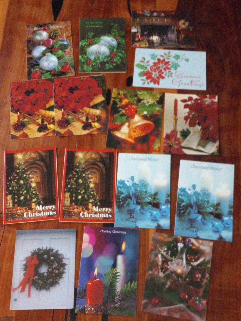Vintage Christmas Cards Holiday Greeting Cards Multi-Pack Set of 15